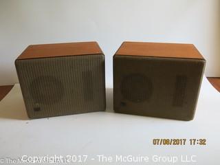 Pair of vintage "RS" shelf speakers; 10 1/2 x 14 1/2 x 11T 