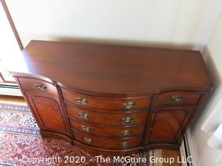 Bow Front Buffet with Six Drawers and Two Doors; 21 x 52 x 33"Tall