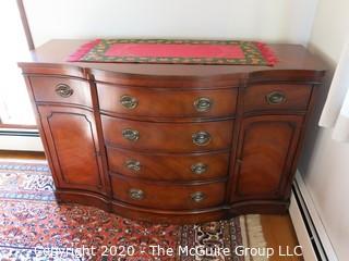 Bow Front Buffet with Six Drawers and Two Doors; 21 x 52 x 33"Tall