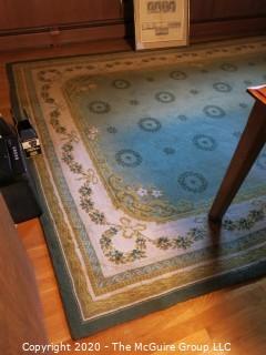 Hand Knotted Area Rug with Vine and Wreath Design; 96 x 136