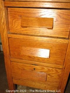 Oak Office Desk with 7 Drawers; 30" x 54" x 30" tall