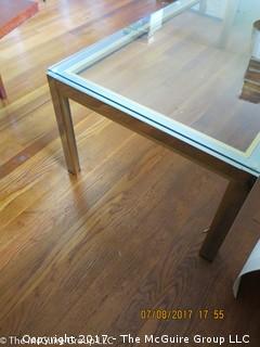 Modern Chrome and Glass Coffee Table; 24 x 51 x 20 1/2T