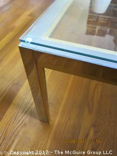 Modern Chrome and Glass Coffee Table; 24 x 51 x 20 1/2T