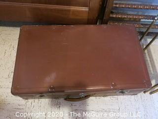 Vintage Brown Suitcase; 17 x 30 x 9"