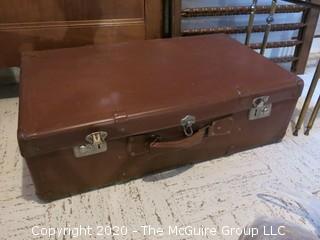 Vintage Brown Suitcase; 17 x 30 x 9"