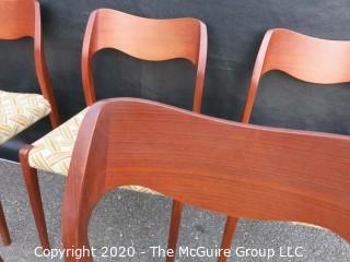 Set of (6) Danish No. 71 Chairs by Niels Otto Moller for J. L. Molle;  Mid Century Modern (MCM) 