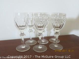 Collection including demi-tasse cups; and set of 5 crystal stems 