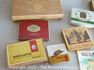 Collection including Cigar and Cigarette Tins 