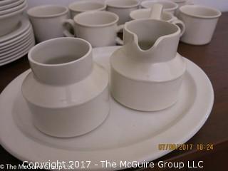 Collection of ceramic dinnerware, including creamer and sugar; made in England 