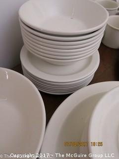 Collection of ceramic dinnerware, including creamer and sugar; made in England 