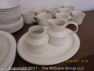 Collection of ceramic dinnerware, including creamer and sugar; made in England 