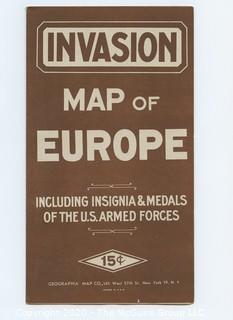 WW II Ephemera including Invasion Map of Europe