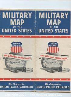 WW II Ephemera: Military Map of the U. S. published by the Union Pacific RR