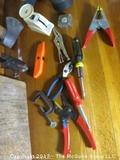 Collection of Tools and large wooden block