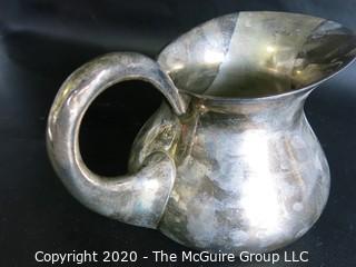 Silver Plated Pitcher, measures approximately 5" tall and 4" wide; hallmark on base