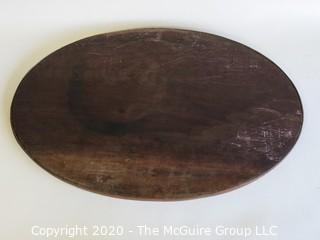 Asian Hand Carved Wooden Tray with Inlaid Mother of Pearl Decoration.  Measures approximately 23 1/2" x 14 1/2"