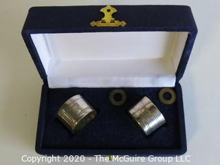 Pair of Silver Plate Napkin Rings in Presentation Box.  