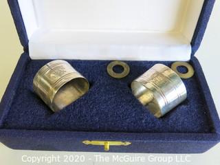 Pair of Silver Plate Napkin Rings in Presentation Box.  