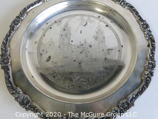 Two Sterling Silver Serving Trays, one marked Wallace Sterling. Together they weigh approximately 975 grams.