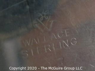 Two Sterling Silver Serving Trays, one marked Wallace Sterling. Together they weigh approximately 975 grams.