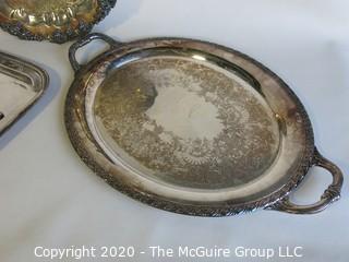 Group of Three Silver Plated Serving Trays