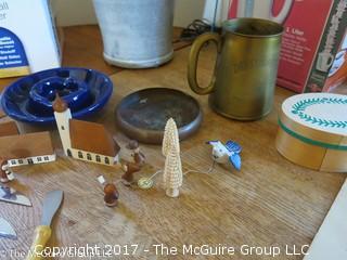 Collection including Hall bowl, toaster, electric kettle, napkin folding pamphlet,  serving knives and table lamp 