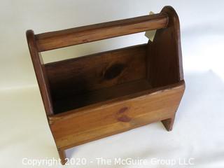 Primitive Oak Magazine Holder or Rack