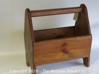 Primitive Oak Magazine Holder or Rack