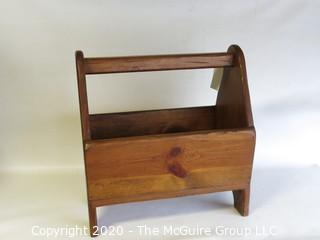 Primitive Oak Magazine Holder or Rack