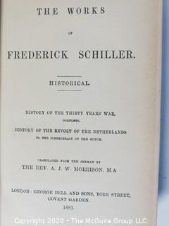 Five Volume Set - The Works of Frederick Schiller, 1881