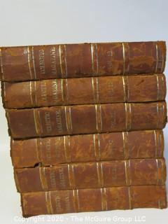 6 Volume Set with Leather Spine  - Eclectic Magazine Published 1872