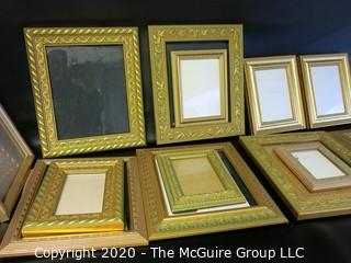 Group of Gold Gilt Frames with Glass.