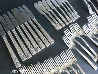 Full Set of Community Plate Silver Plate Flatware.  8 Place Settings and Serving Pieces