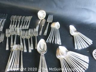 Full Set of Community Plate Silver Plate Flatware.  8 Place Settings and Serving Pieces