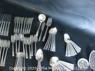 Full Set of Community Plate Silver Plate Flatware.  8 Place Settings and Serving Pieces