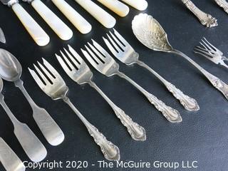 Set of Silver Plate Flatware with Mother of Pearl Handle Knives