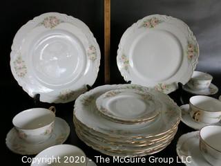 Set of Hand Painted Hutschenreuther Selb LHR Bavarian China.  Includes dinner plates and Cups and saucers. Signed by Artist.