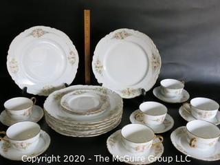 Set of Hand Painted Hutschenreuther Selb LHR Bavarian China.  Includes dinner plates and Cups and saucers. Signed by Artist.