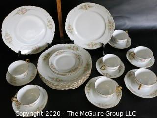 Set of Hand Painted Hutschenreuther Selb LHR Bavarian China.  Includes dinner plates and Cups and saucers. Signed by Artist.