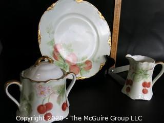 Three Pieces of Hutschenreuther Selb LHR Bavarian China. Includes Plate, Creamer and Sugar.