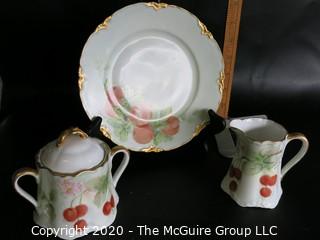 Three Pieces of Hutschenreuther Selb LHR Bavarian China. Includes Plate, Creamer and Sugar.