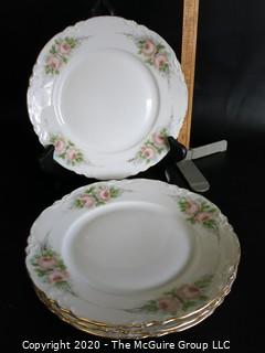 Set of 4 Hand Painted Hutschenreuther Selb LHR Bavarian China Plates. Signed by Artist.