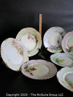 Set of 15 Hand Painted Hutschenreuther Selb LHR Bavarian China Plates. Signed by Artist.