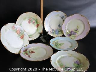 Set of 15 Hand Painted Hutschenreuther Selb LHR Bavarian China Plates. Signed by Artist.