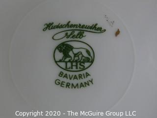 Set of 3 Hand Painted Hutschenreuther Selb LHR Bavarian China Plates.  2 in Silvia Pattern. 