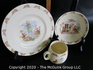 Three Pieces of Royal Doulton "Bunnykins" Children's China.  