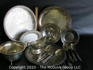 Large Group of Silver Plate Serving Pieces