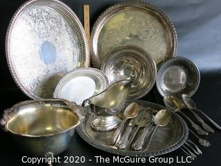 Large Group of Silver Plate Serving Pieces