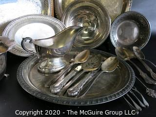 Large Group of Silver Plate Serving Pieces