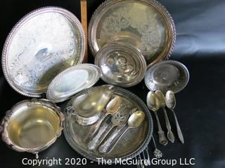 Large Group of Silver Plate Serving Pieces